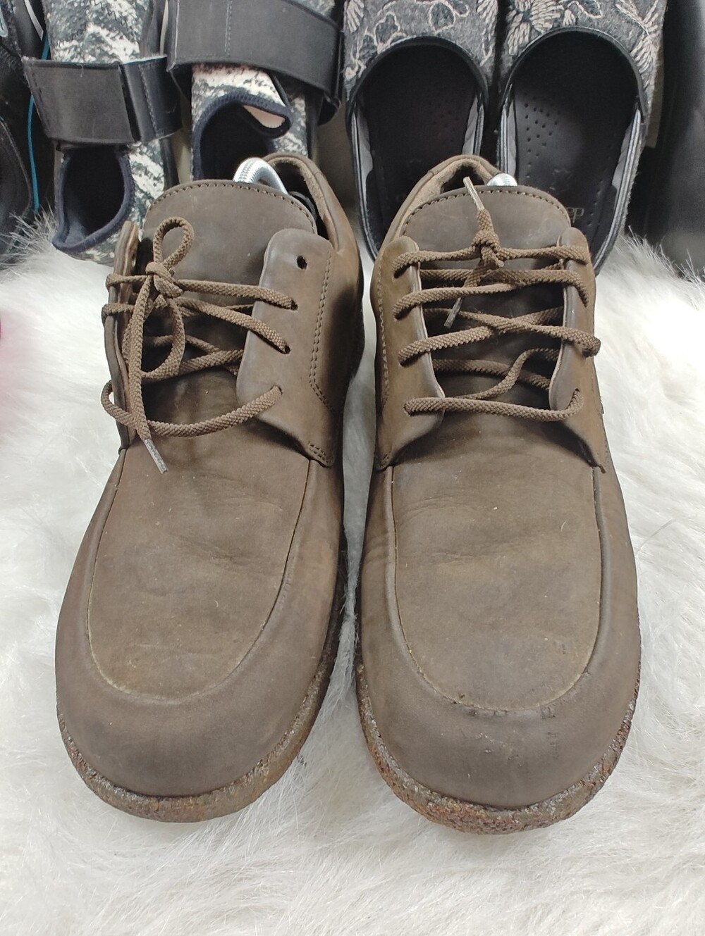 Mephisto Latex 100% Naturel Brown Leather Lace-Up Shoes Men's Size 11